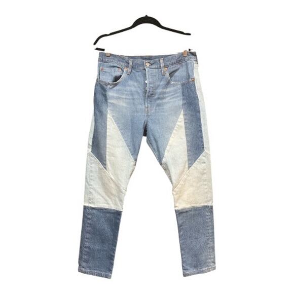 Levi’s Patchwork Jeans Woman Blue 501 31 Premium - Picture 1 of 6